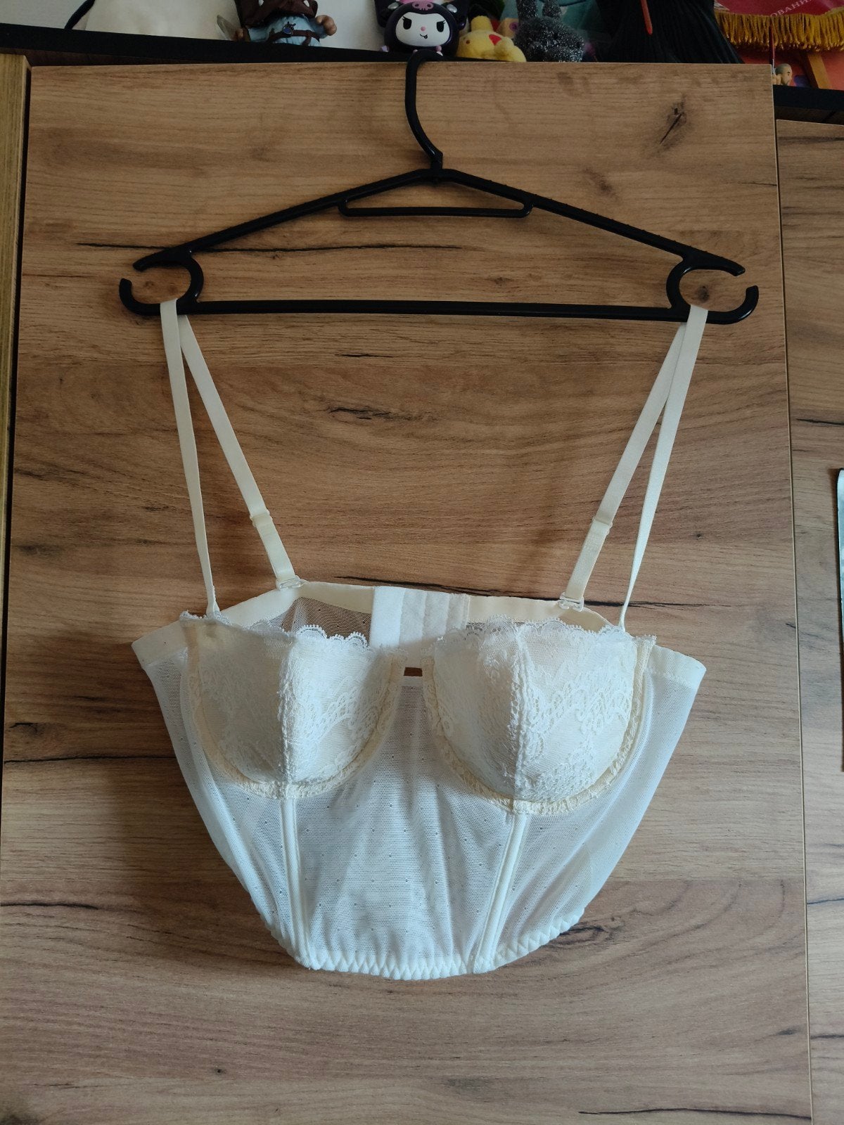 Aubade Paris Bustier BH Top Ivoor Kant Mesh 75B, Aubade Paris, Ophalen of Verzenden, Wit, Body of Korset
