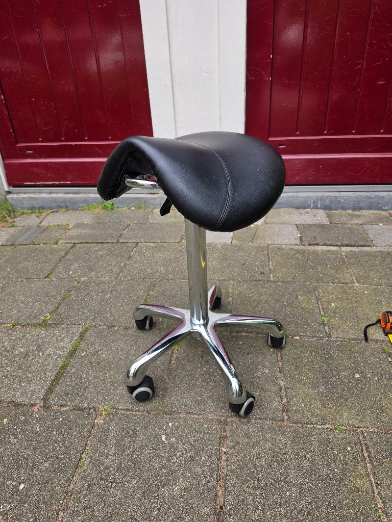 Nova ergonomische zadelkruk zadelstoel  wielen verstelbaar, Ophalen, Gebruikt, Zwart, Bureaukruk
