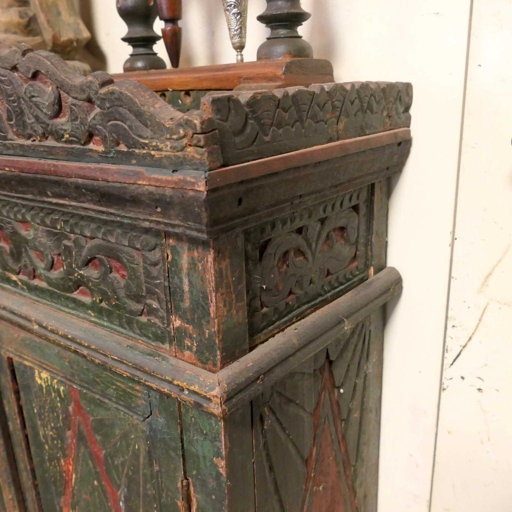 Antieke kast KA7 Kraton Keris Indonesie beschilderd kastje, Ophalen of Verzenden