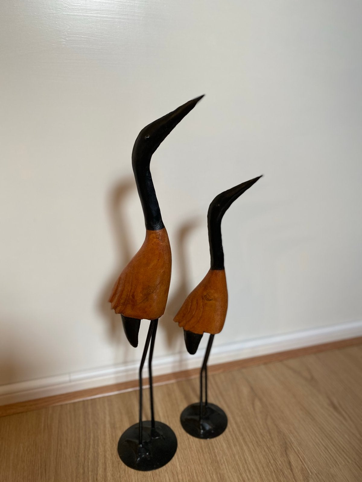 Decoratieve Kraanvogels Set - Hout en Metaal, Huis en Inrichting, Woonaccessoires | Overige, Hout, Ophalen of Verzenden, Zo goed als nieuw