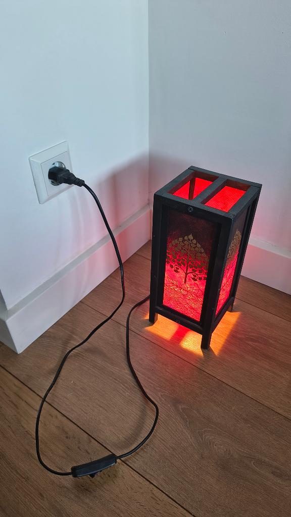 Sfeervolle lamp, Huis en Inrichting, Lampen | Hanglampen, Ophalen, Gebruikt, Hout, Minder dan 50 cm