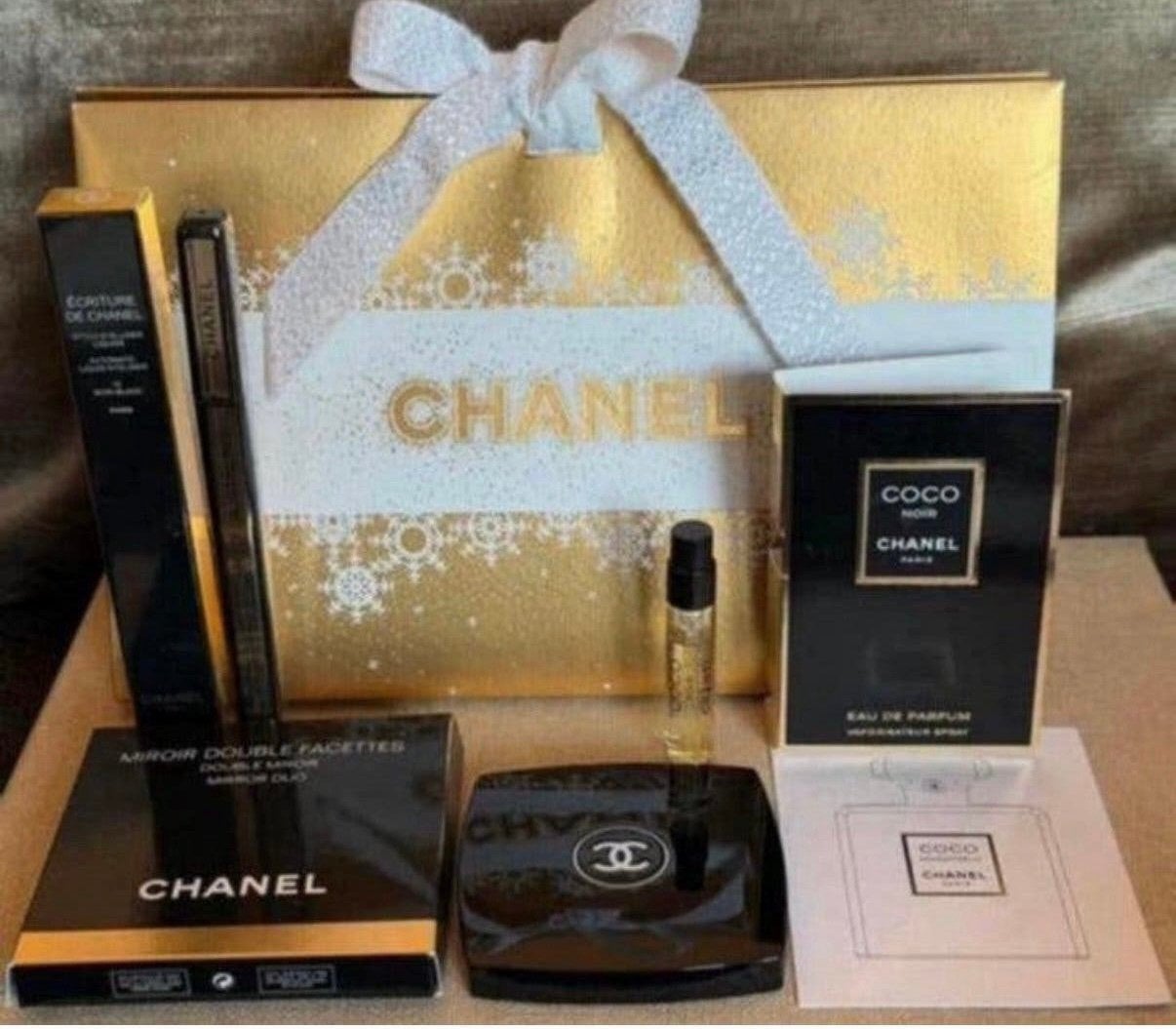Cadeau set Chanel, eyeliner, mascara, spiegel & CC noir edp, Ogen, Verzenden, Zwart, Nieuw