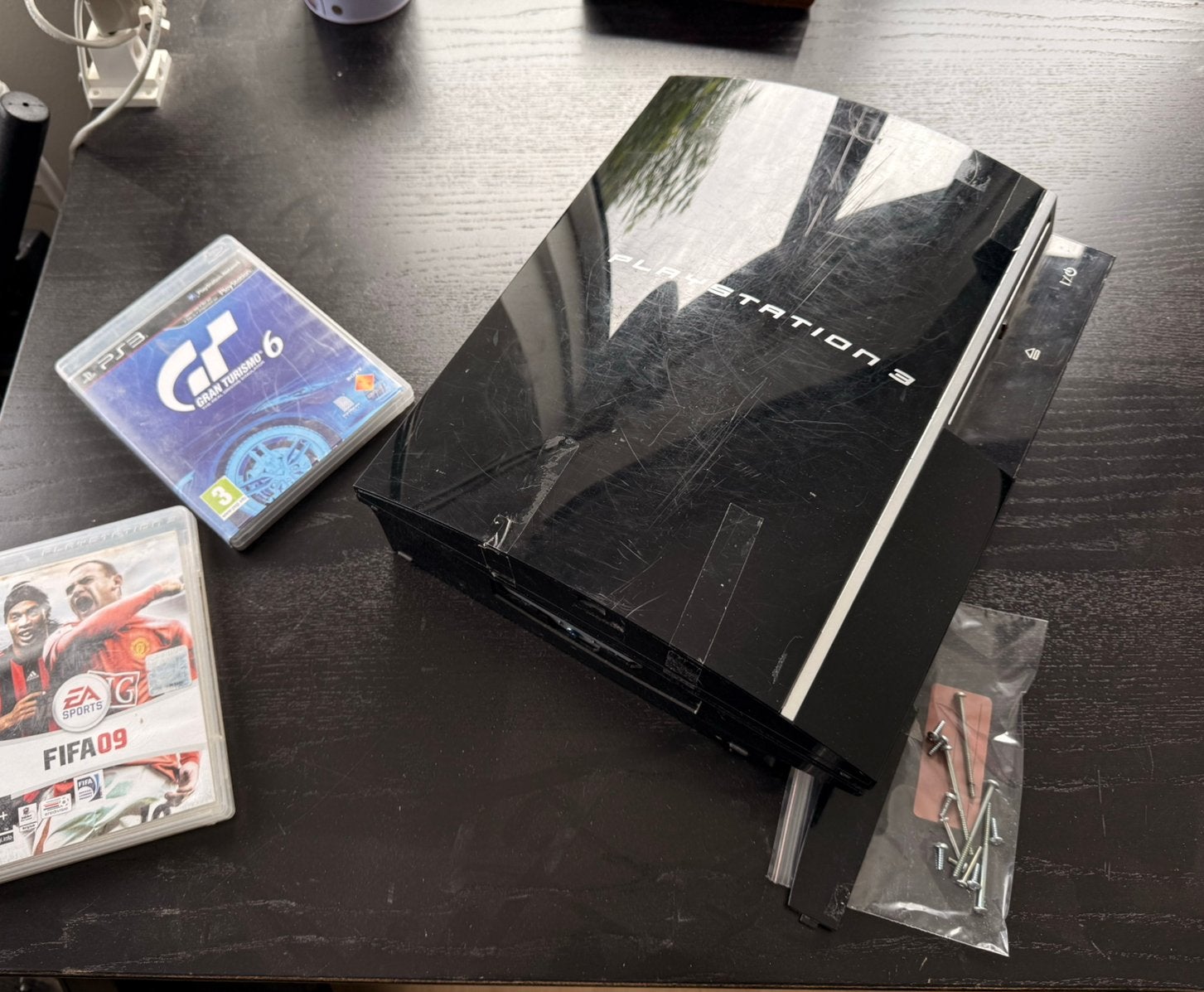 Playstation 3 + 2 spellen (defect), Phat, Ophalen of Verzenden, Niet werkend, Zonder controller