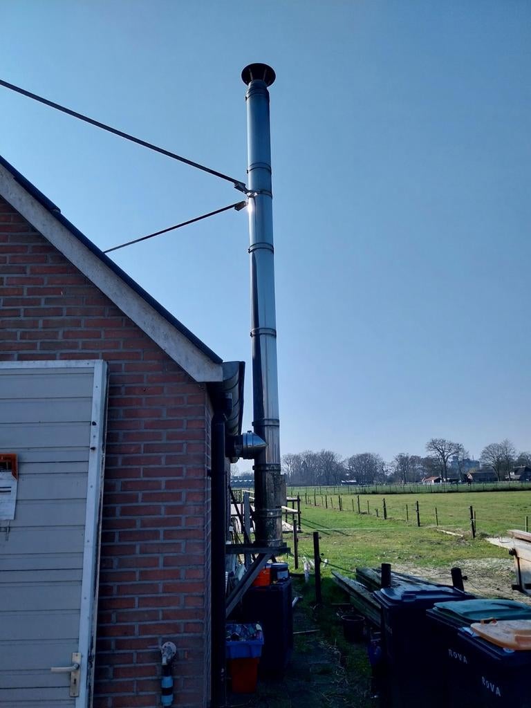 Dubbelwandige RVS Kachelpijp - 4,5m, Ø 20cm, Ophalen, Gebruikt