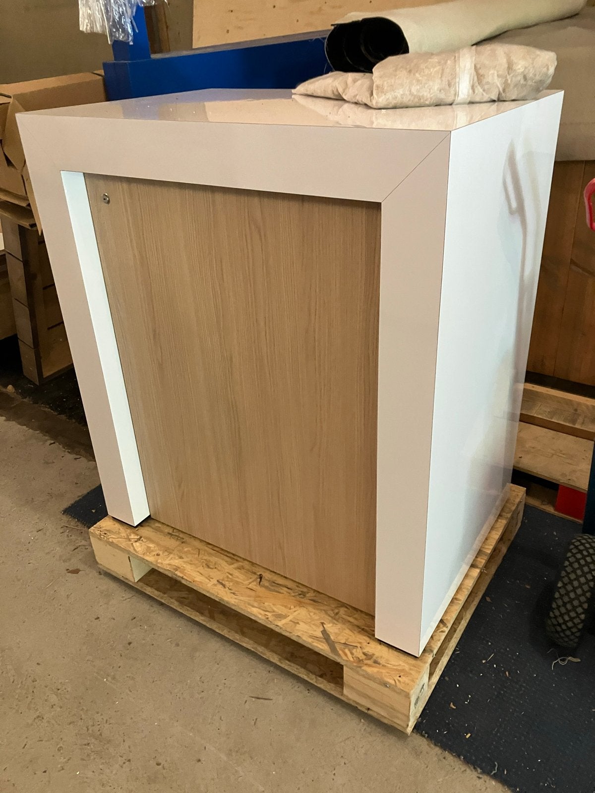 Balie kast hoogglans wit 90x60x100cm, Ophalen of Verzenden, Gebruikt