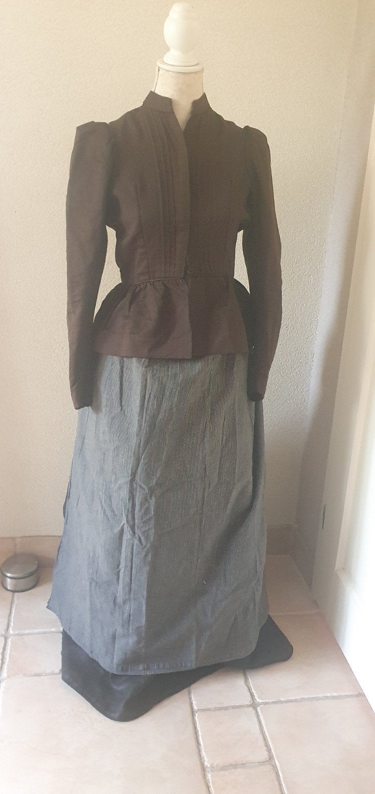 Antieke streekdracht klederdracht vijfschacht rok jak schort, Ophalen of Verzenden, Dames