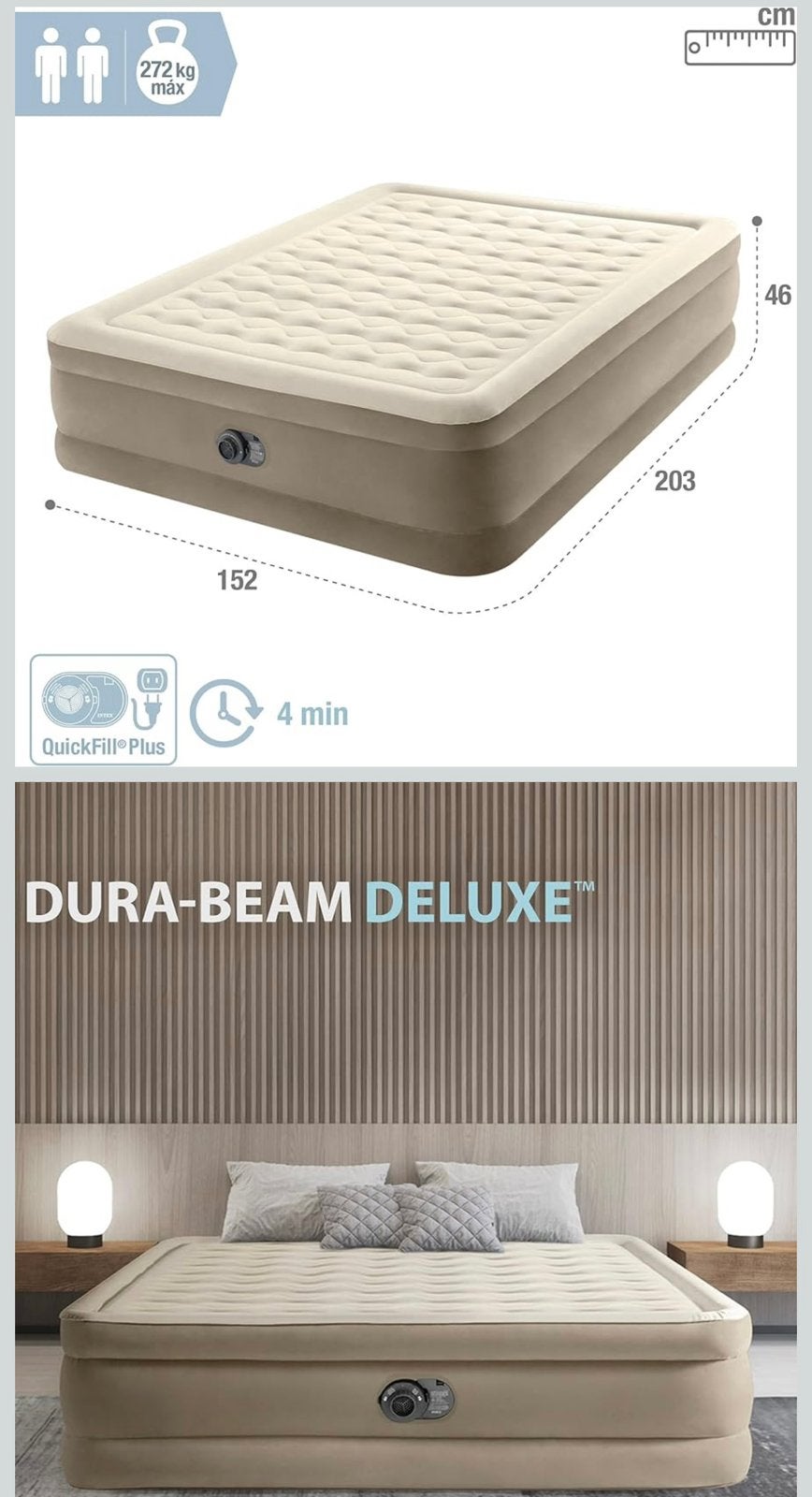 Intex Dura-Beam Deluxe Air Mattress – Double, Ophalen of Verzenden, Zo goed als nieuw