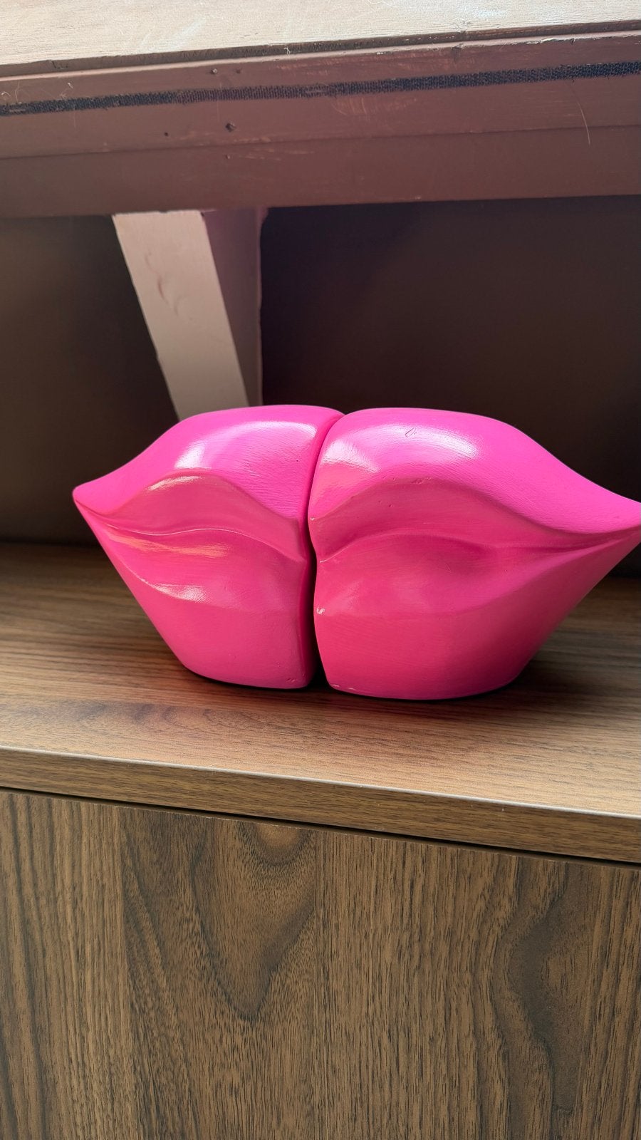 Roze Lippen Boekensteunen - Kwantum, Huis en Inrichting, Ophalen of Verzenden, Zo goed als nieuw, Roze, Modern