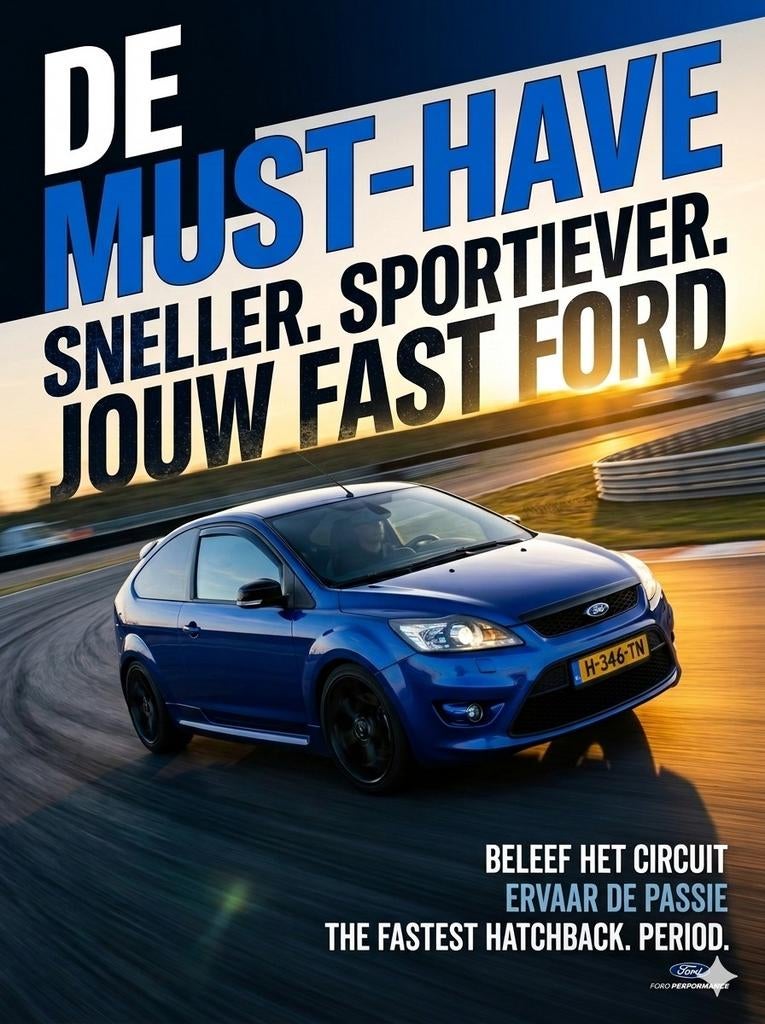 Ford Focus 2.5 20V Turbo 166KW 3D 2008 Blauw, Zwart, 2521 cc, Handgeschakeld, Particulier