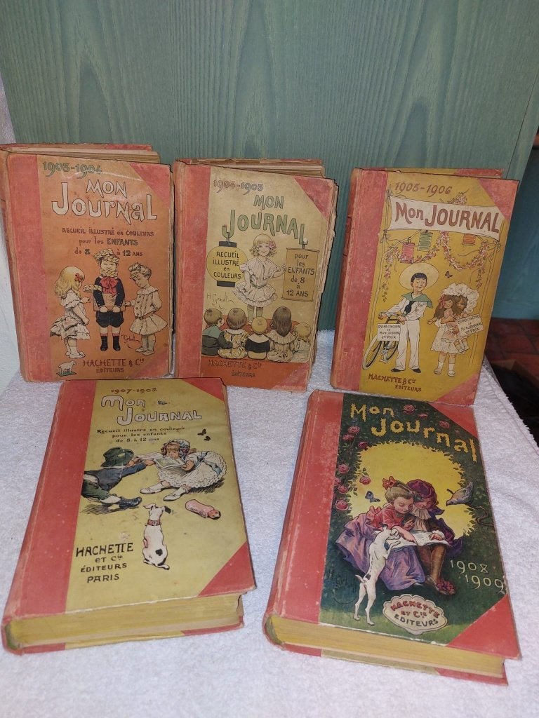 5 boeken MON JOURNAL, HACHETTE-PARIS, 1903, Antiek en Kunst, Ophalen of Verzenden