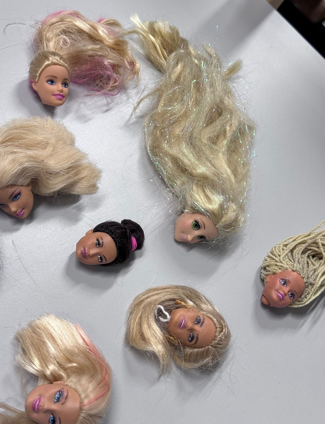 8x mattel vintage barbie hoofd hoofden met mooi haar 1998, Verzamelen, Ophalen of Verzenden, Zo goed als nieuw, H, H