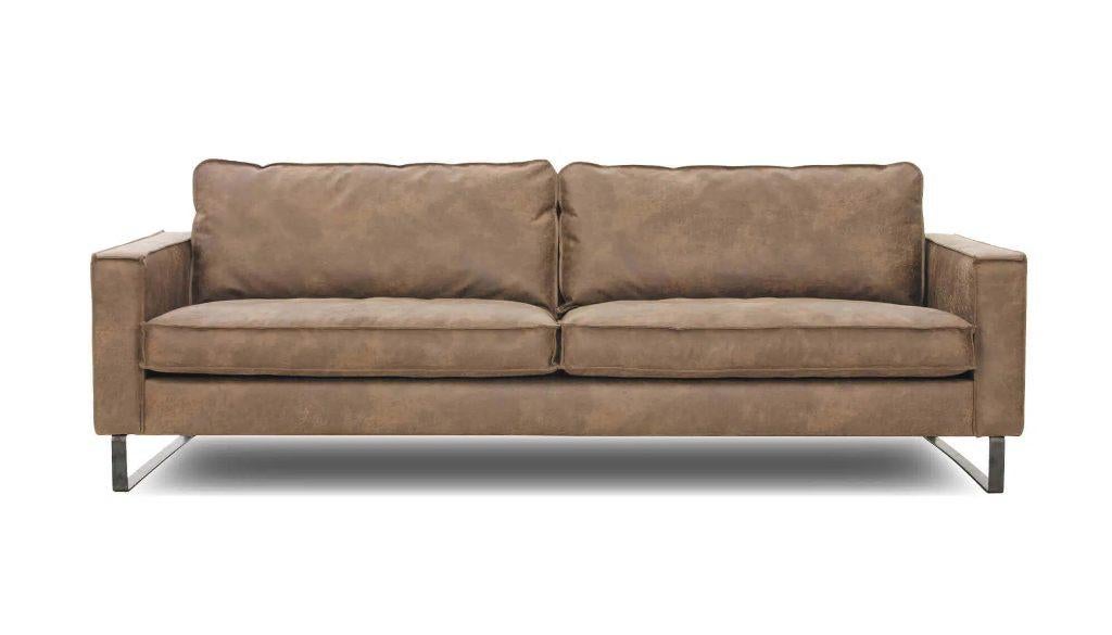 Nette lederen 2,5 bank, Ophalen, Gebruikt, 100 tot 125 cm, Tweepersoons