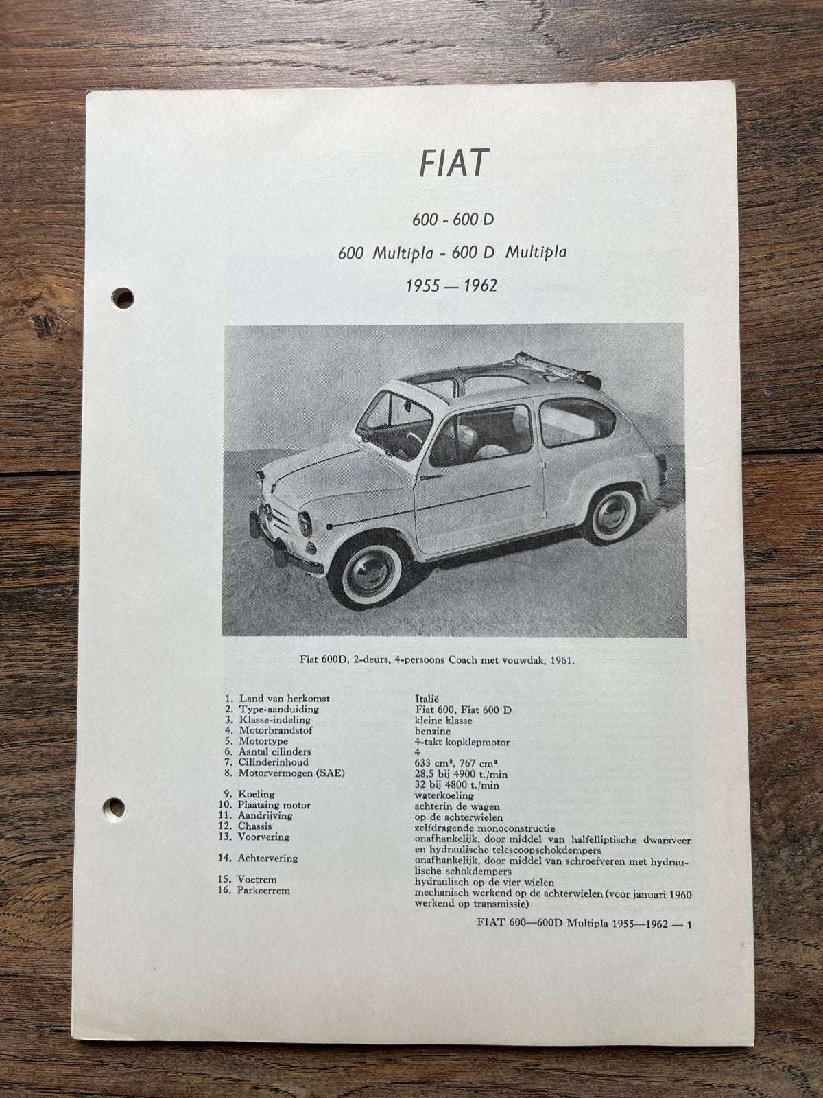 Kluwer Autotechnisch Handboek Fiat 600-600D Multipla, Ophalen of Verzenden, Gelezen, Overige merken