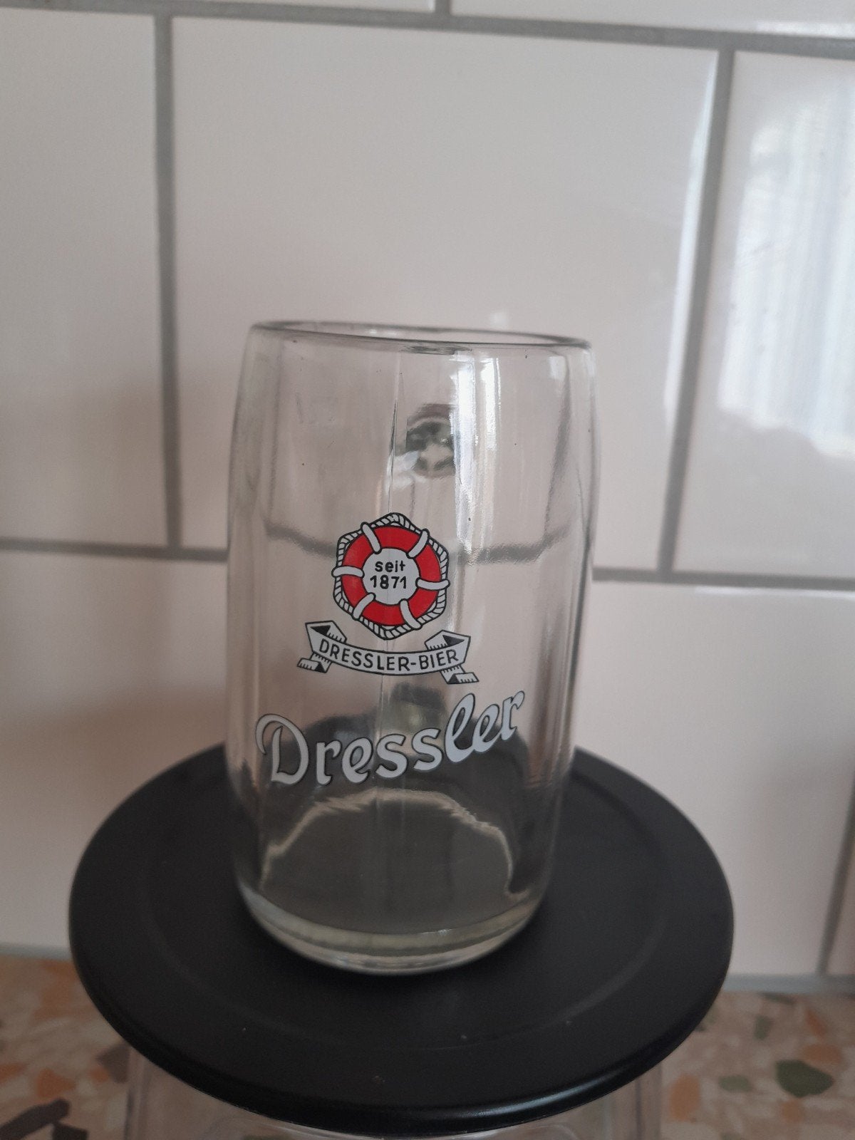 Dressler Bier Pul - Vintage Bierglas met Handvat, Ophalen, Zo goed als nieuw, Pul(len), Overige merken