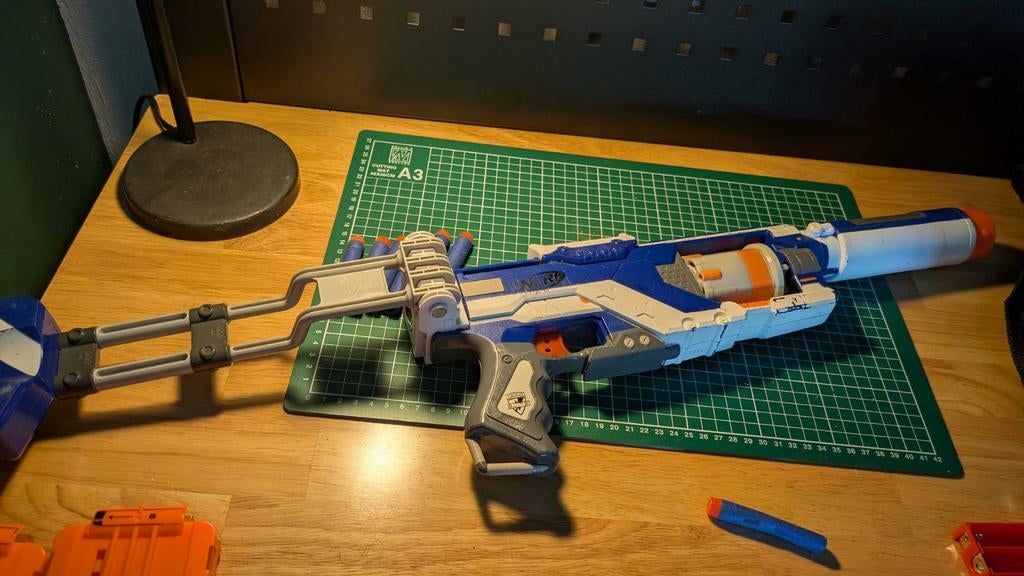 NERF Modulus ECS-10 Blaster met accessoires, Kinderen en Baby's, Speelgoed | Overig, Gebruikt, Jongen of Meisje, Ophalen