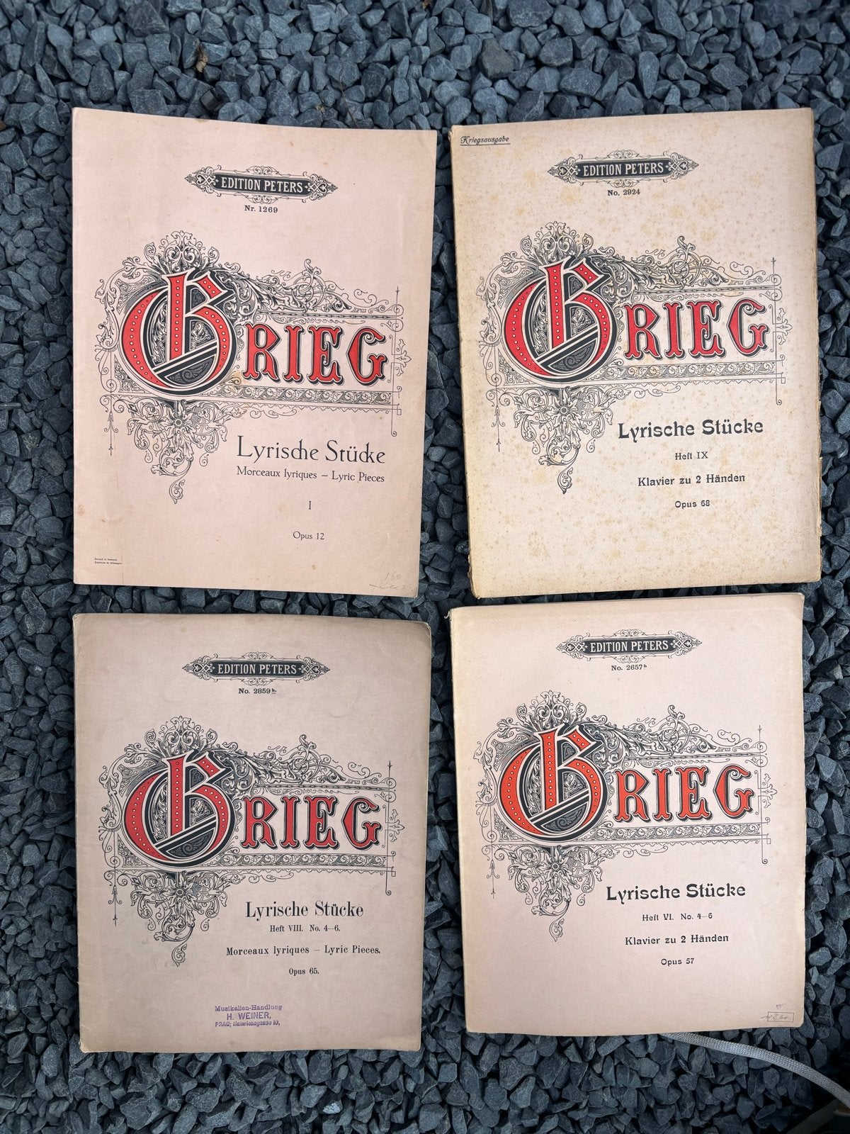 Grieg Lyrische Stücke - 4 delen bladmuziek (Edition Peters), Muziek en Instrumenten, Bladmuziek, Gebruikt, Klassiek, Ophalen of Verzenden