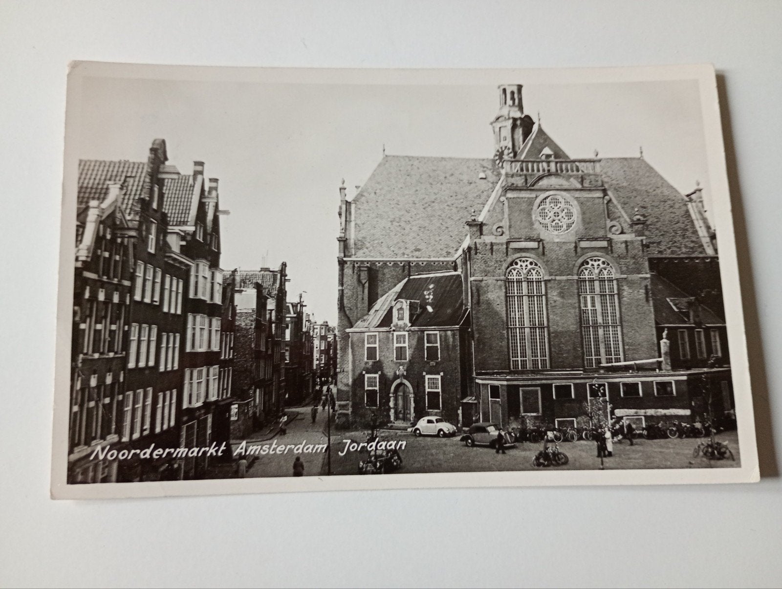 Amsterdam Jordaan Noordermarkt 1955, Ophalen of Verzenden, 1940 tot 1960, Gelopen, Noord-Holland