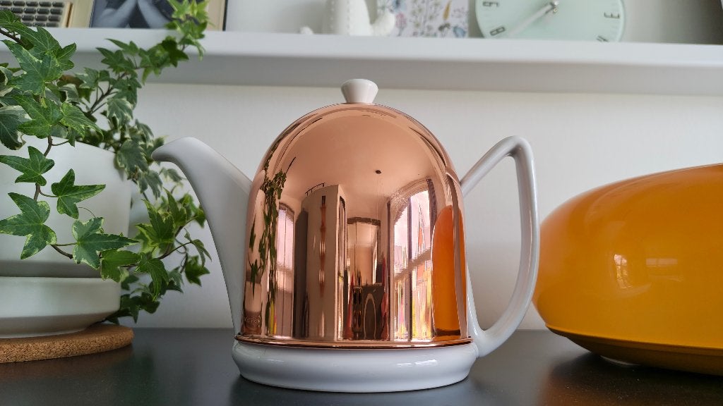 Bredemeijer Cosy manto 1 liter theepot, koperkleurig, Theepot/fluitketel, Ophalen of Verzenden, Zo goed als nieuw, Bredemeijer