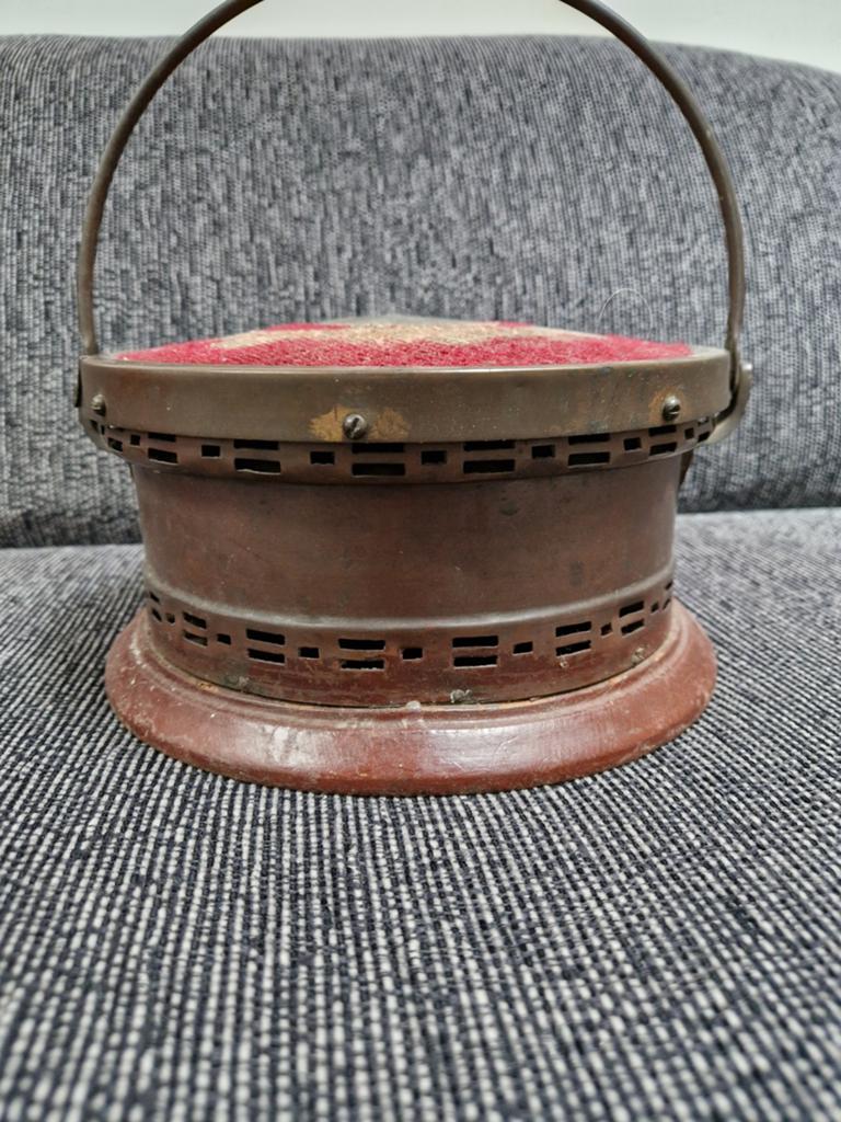 Antieke Koperen Voetwarmer met Handvat, Antiek en Kunst, Ophalen of Verzenden