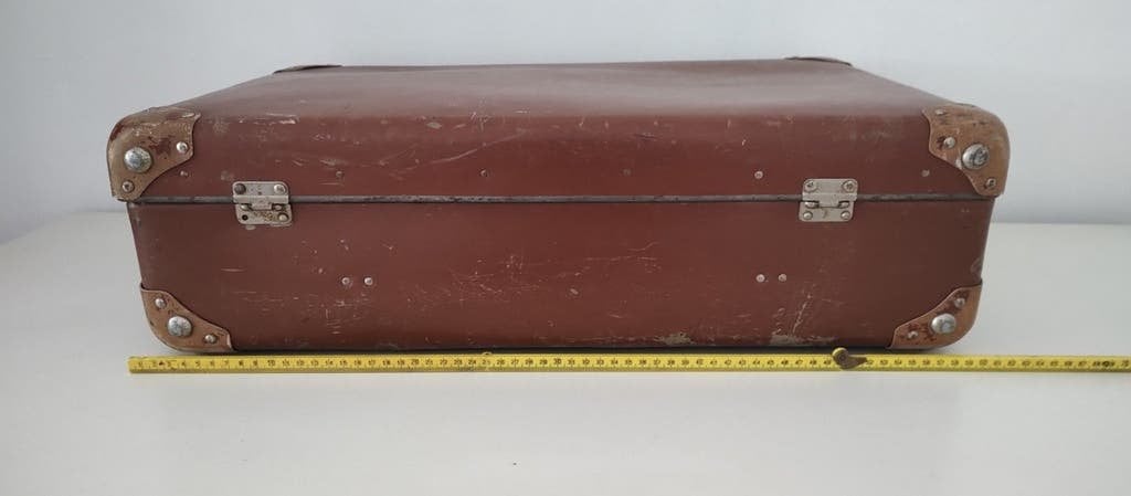 K717 VINTAGE jaren 40 koffer van geperst karton, Overige materialen, Gebruikt, 50 tot 60 cm, Onbekend
