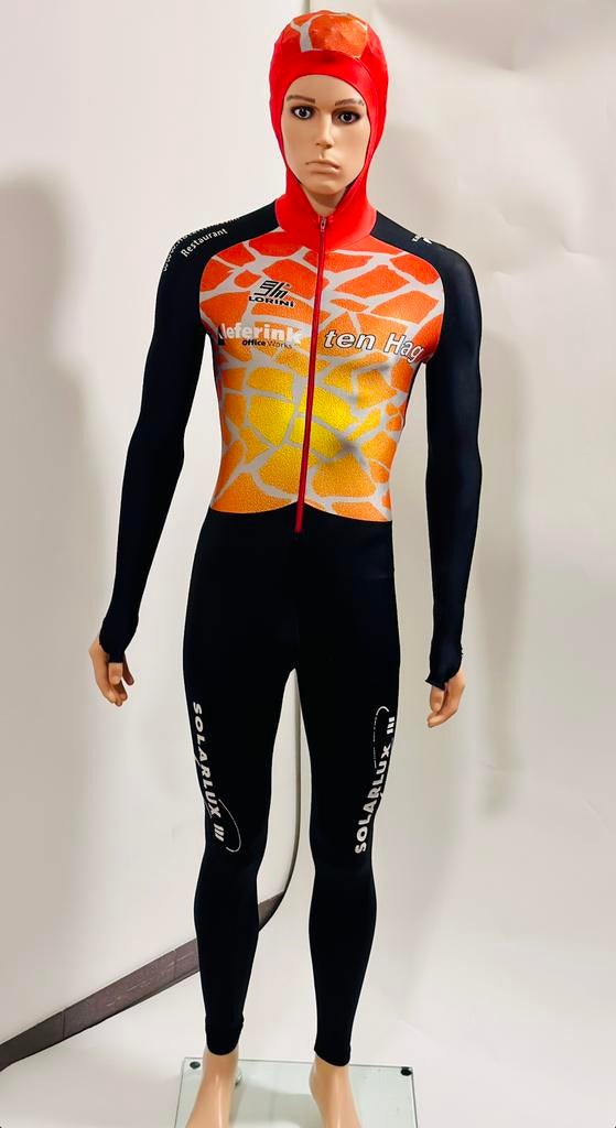 Schaatskleding schaatspak snelpak speedsuit lycra maat S, Ophalen of Verzenden, Zo goed als nieuw