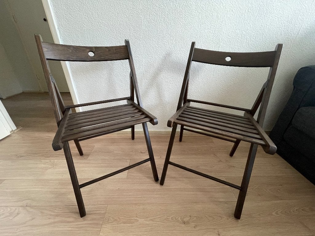 IKEA FRÖSVI - klapstoel 2x, Ophalen, Twee, Bruin, Zo goed als nieuw