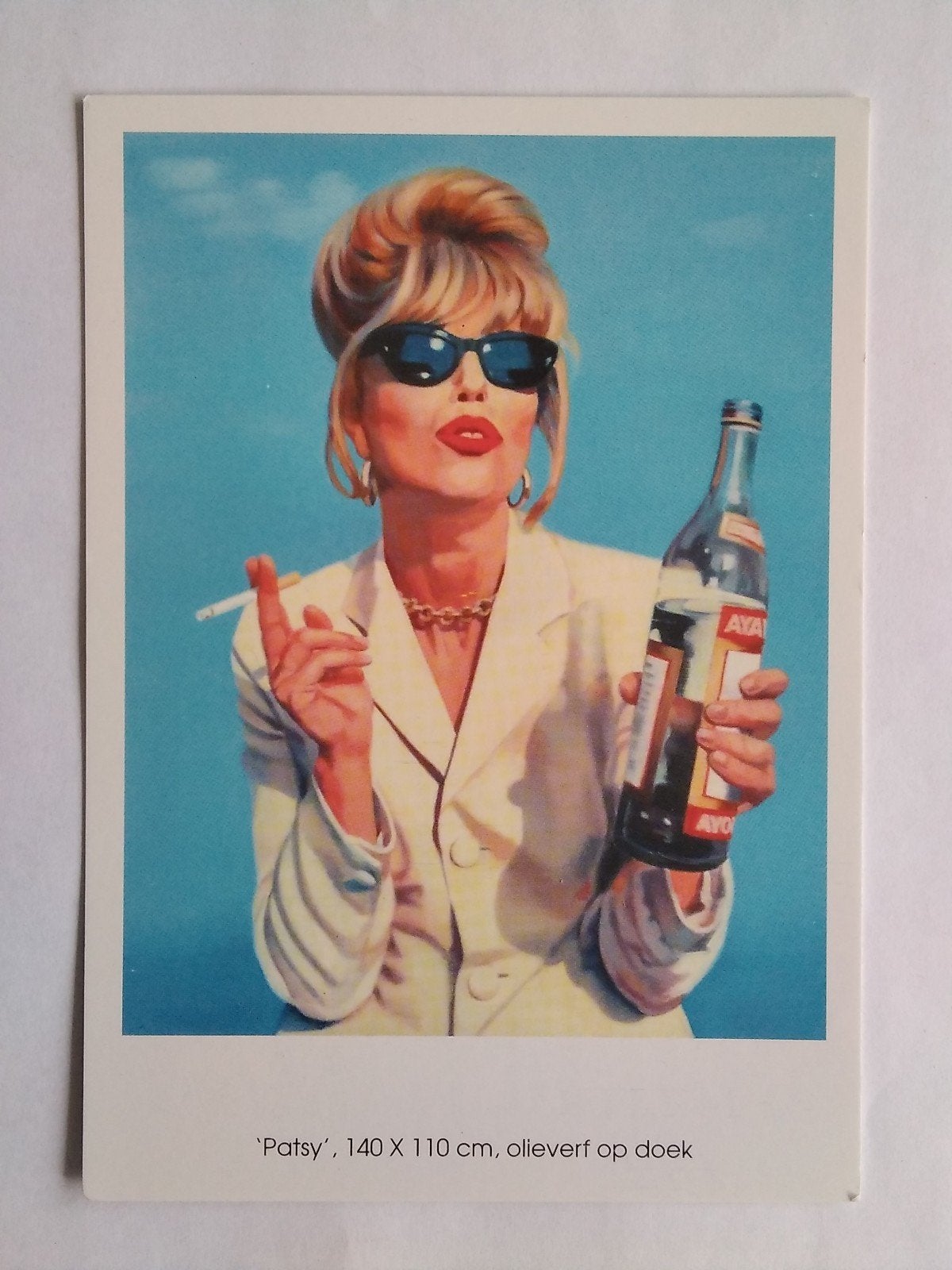 Kaart reclame 'Patsy' AbFab schilderij Herman Tjepkema, Verzenden