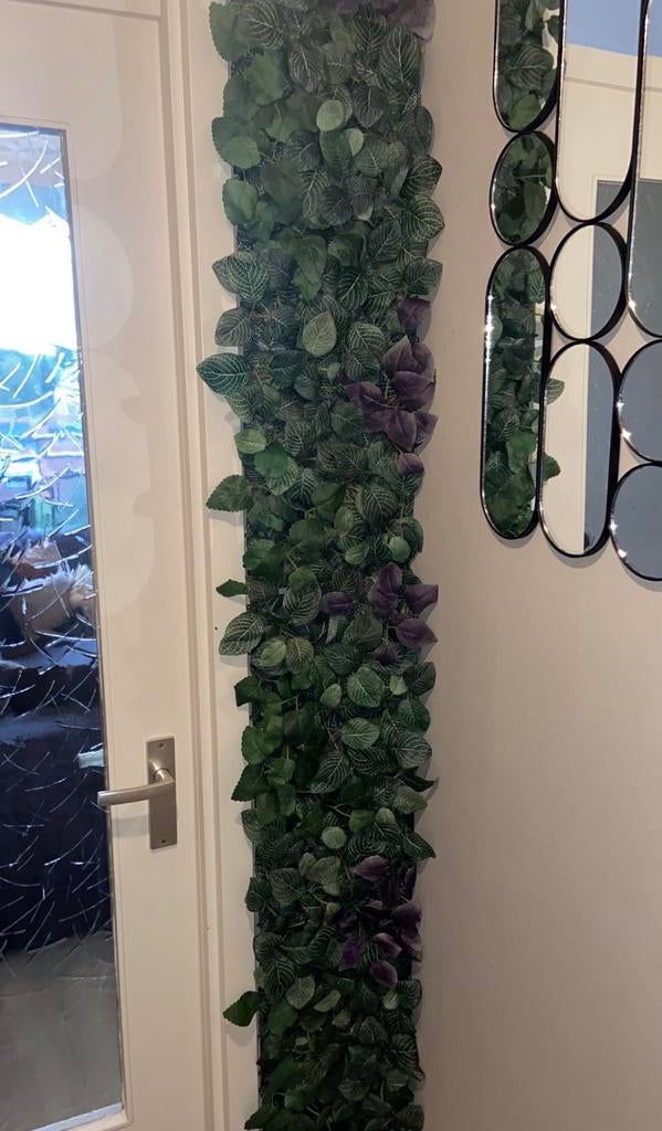 IKEA Fejka wandgemonteerde kunstplant groen/paars 26x26cm, Binnen, Groen, Kunstplant, Nieuw