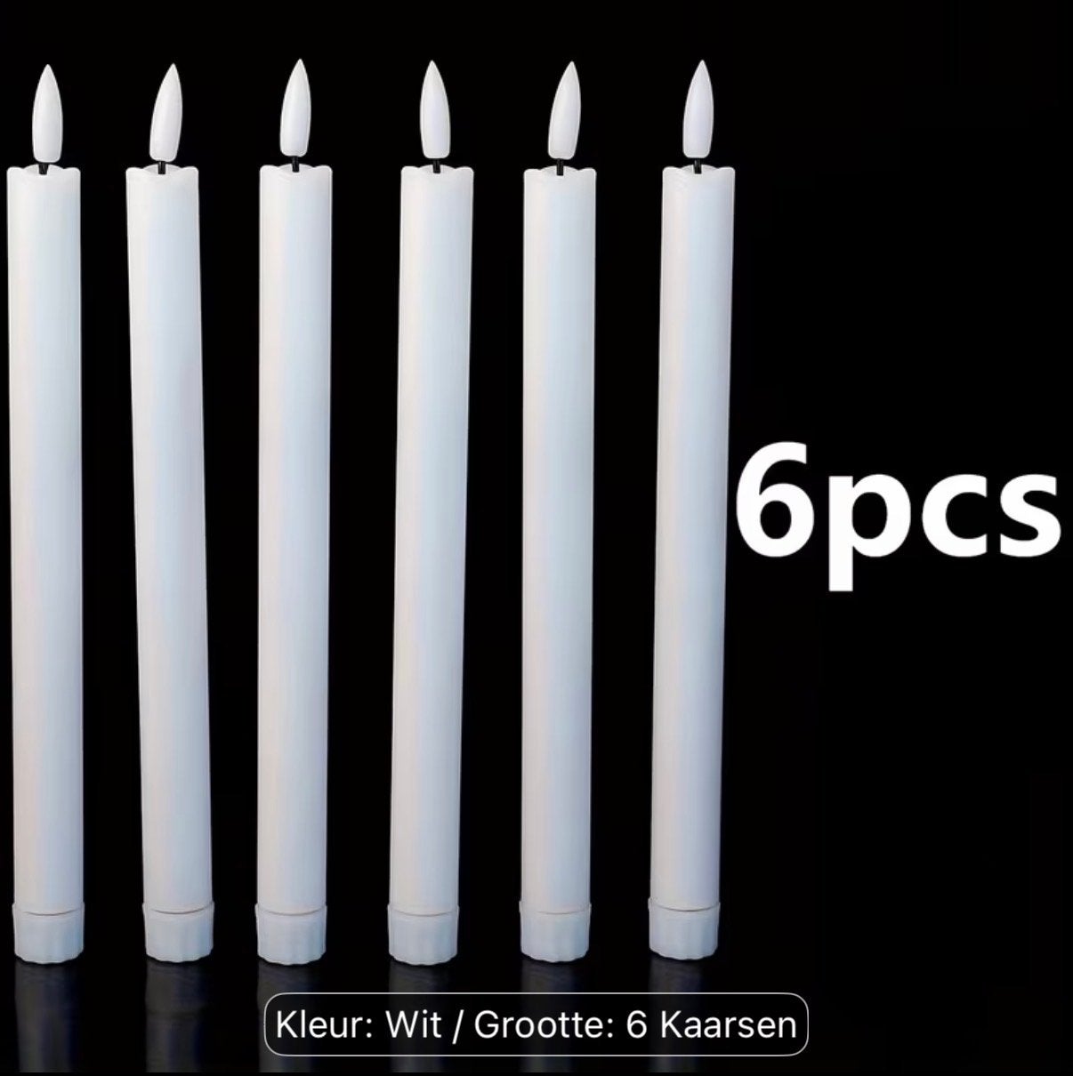 24 Witte LED Kaarsen - Batterijgevoed - Veilig & Sfeervol, Huis en Inrichting, Kunststof, Nieuw, Ophalen of Verzenden, Kaars