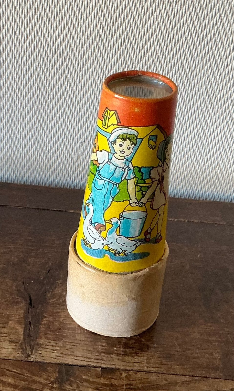 Caleidoscoop, met afbeelding kinderen, made in Japan, Antiek en Kunst, Antiek | Speelgoed, Ophalen of Verzenden