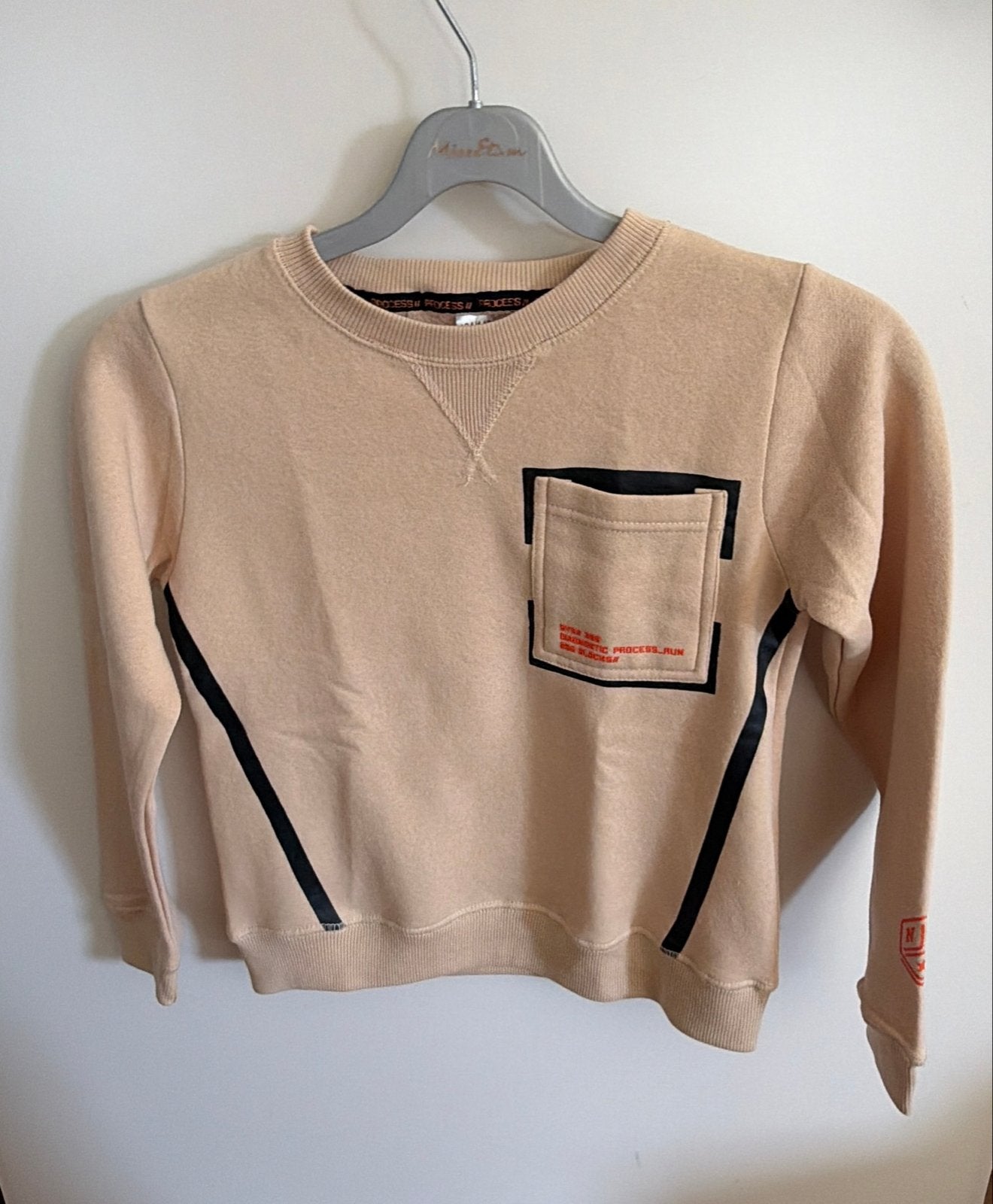 Sweater beige maat 134/140 katoen / polyester, Ophalen of Verzenden, Zo goed als nieuw, Jongen of Meisje, Trui of Vest