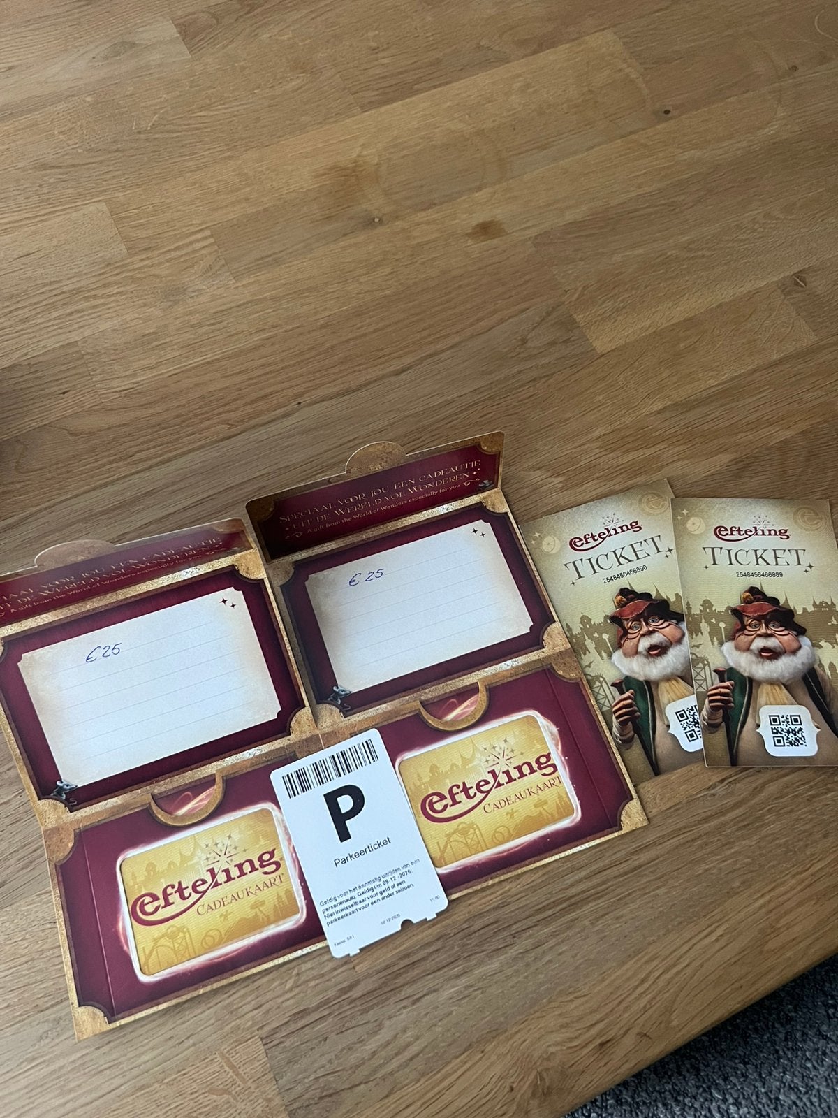 Efteling kaartjes met eetbonnen, Ophalen of Verzenden, Winkel, Super of Benzinepomp, Zegels, Bonnen of Punten