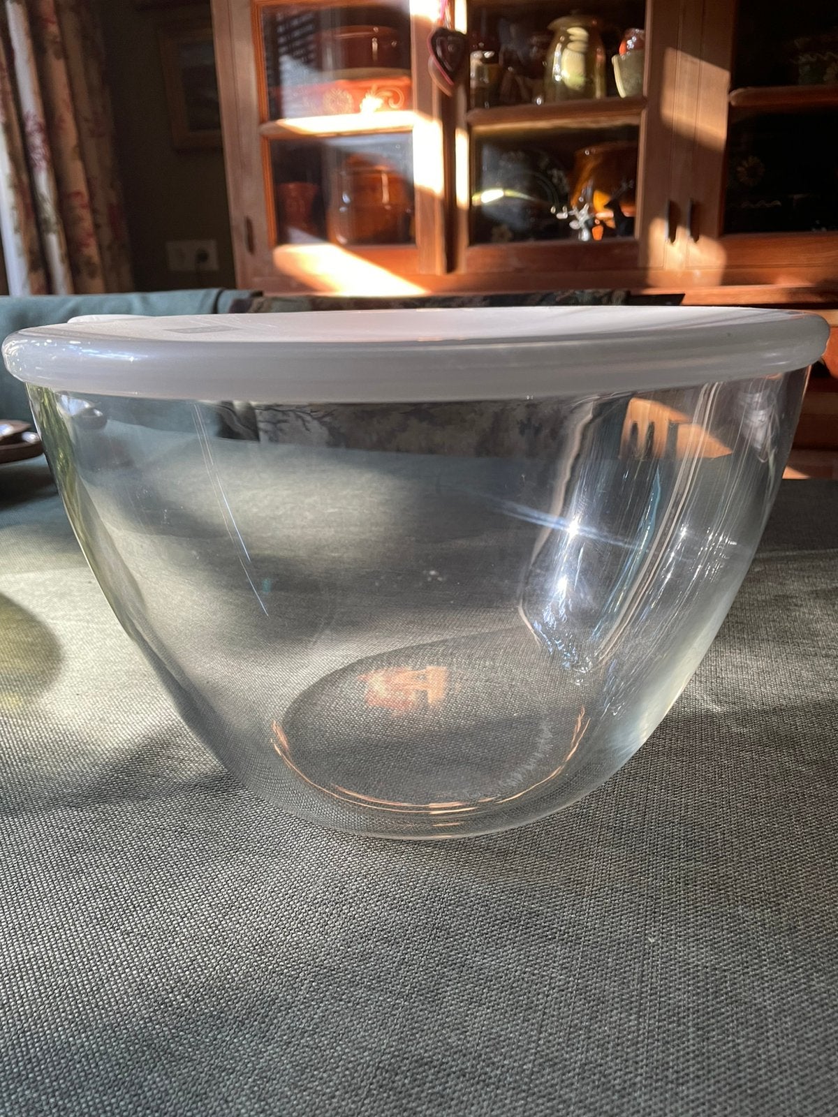 Bodum grote glazen kom met deksel, Gebruikt, Met deksel, Rond, Ophalen of Verzenden