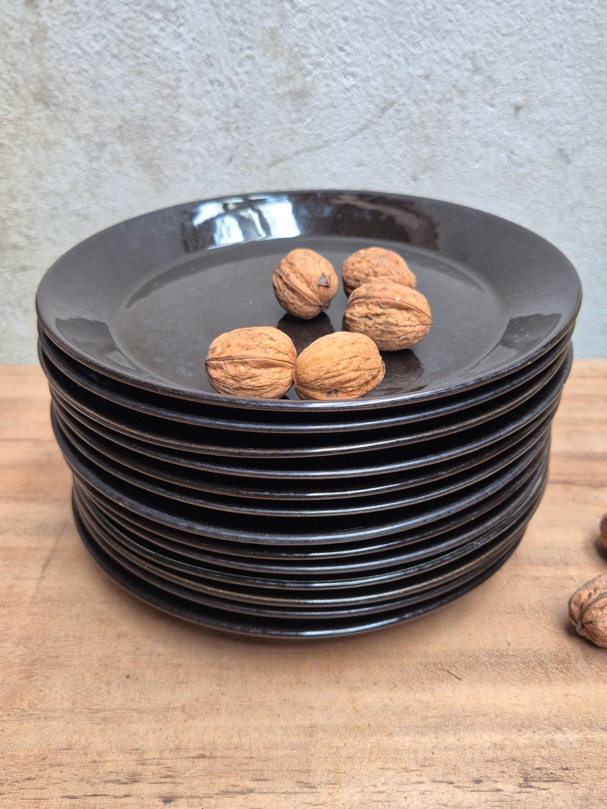 Vintage Arabia Finland Lunch Diner Borden - Kilta / Zwart, Ophalen of Verzenden