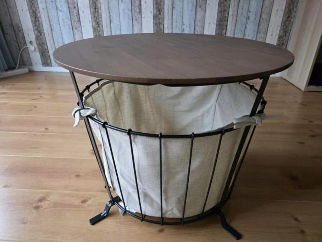 IKEA ÄNGESBYN Salontafel/Bijzettafel met Opbergruimte ø 60cm, Huis en Inrichting, Tafels | Bijzettafels, Modern, Industrieel, Rond