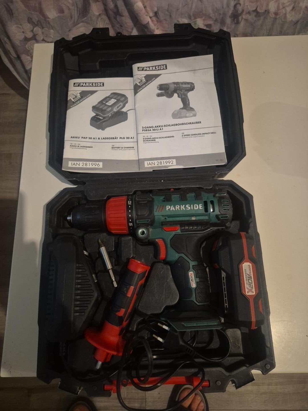 Parkside 2-in-1 Accu Boor-/Schroefmachine met Klopfunctie, Ophalen, Gebruikt, Minder dan 400 watt, Klopboormechanisme