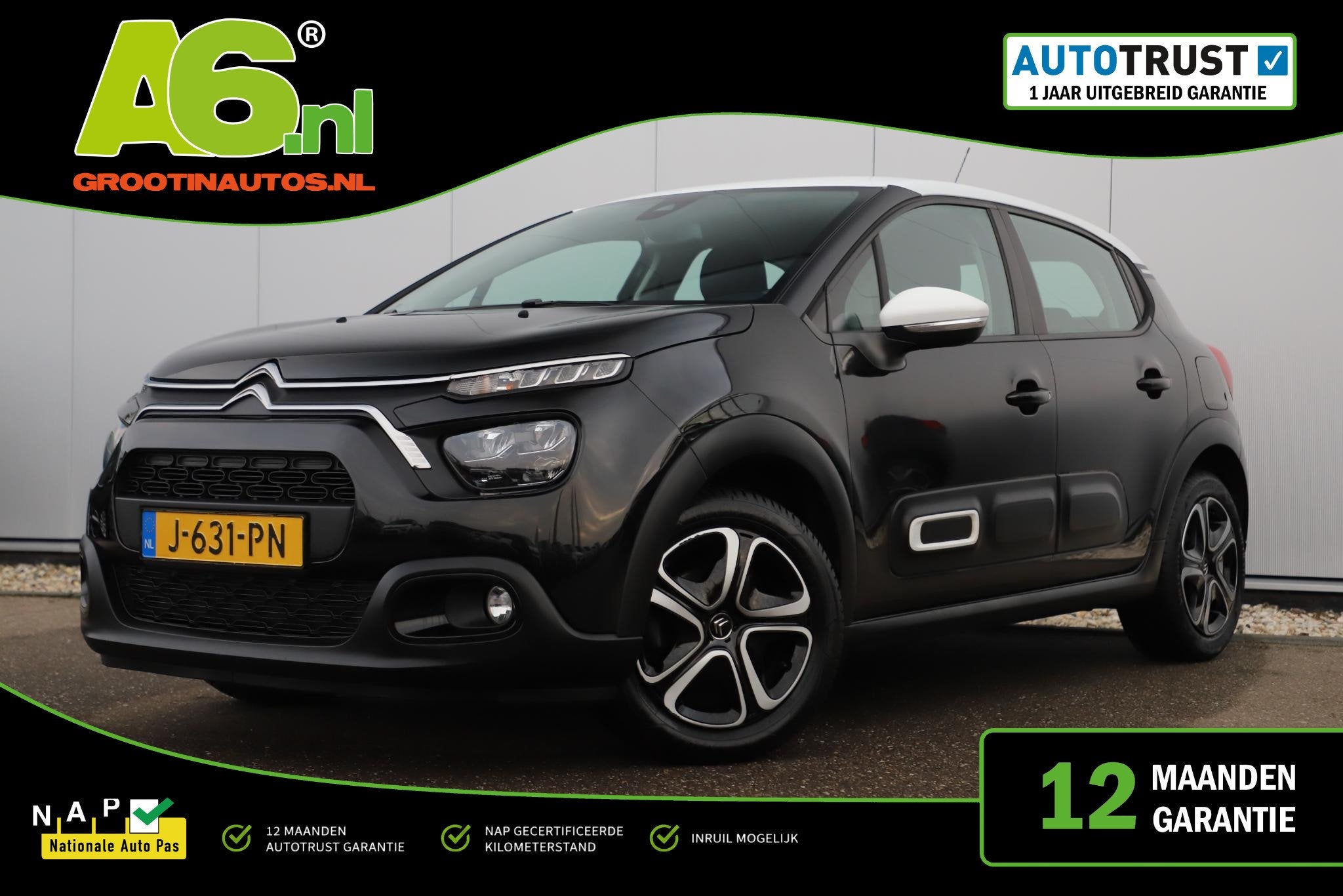 Citroen C3 1.2 PureTech Feel Navigatie Carplay Android Clima, Auto's, Voorwielaandrijving, 83 pk, Euro 6, 1199 cc