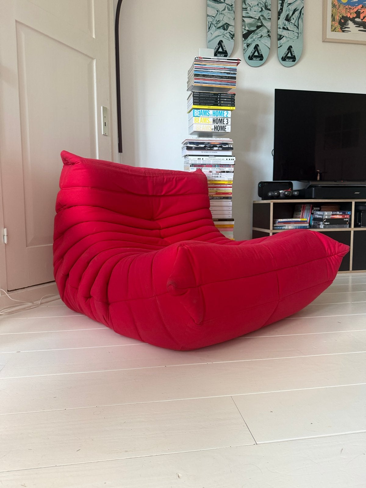 Ligne Roset Togo Fauteuil - Rode Stof, Ophalen, Gebruikt, Rood, Eén