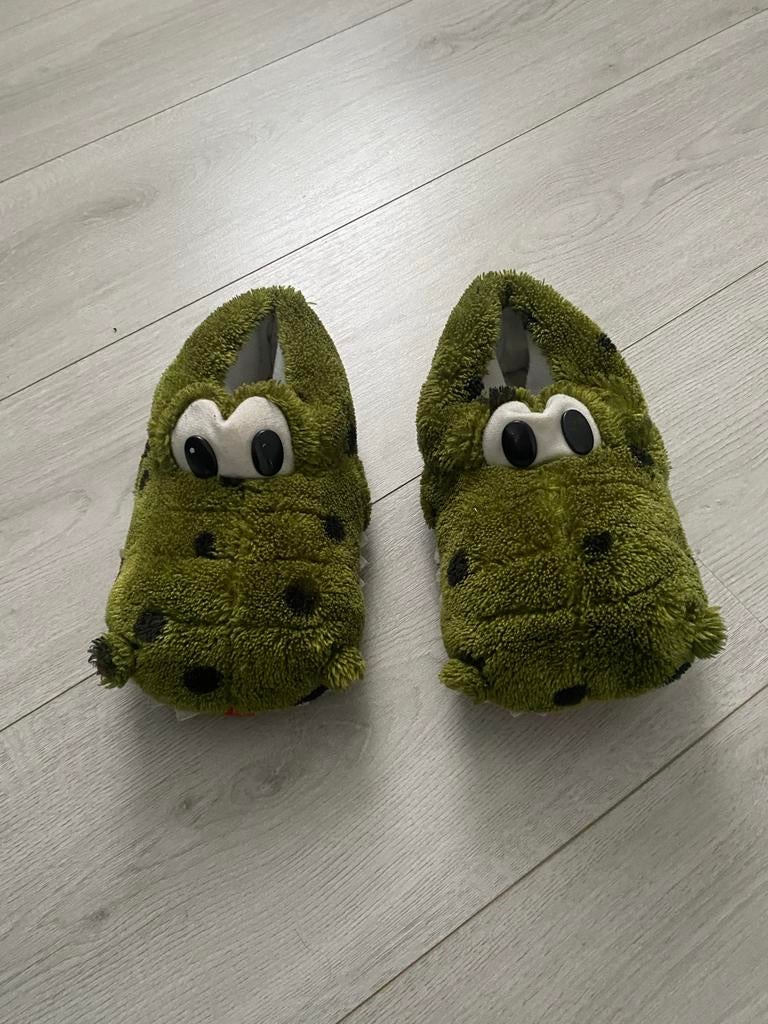 Groene krokodil pantoffels, Gebruikt, Jongen of Meisje, Overige typen, Ophalen of Verzenden
