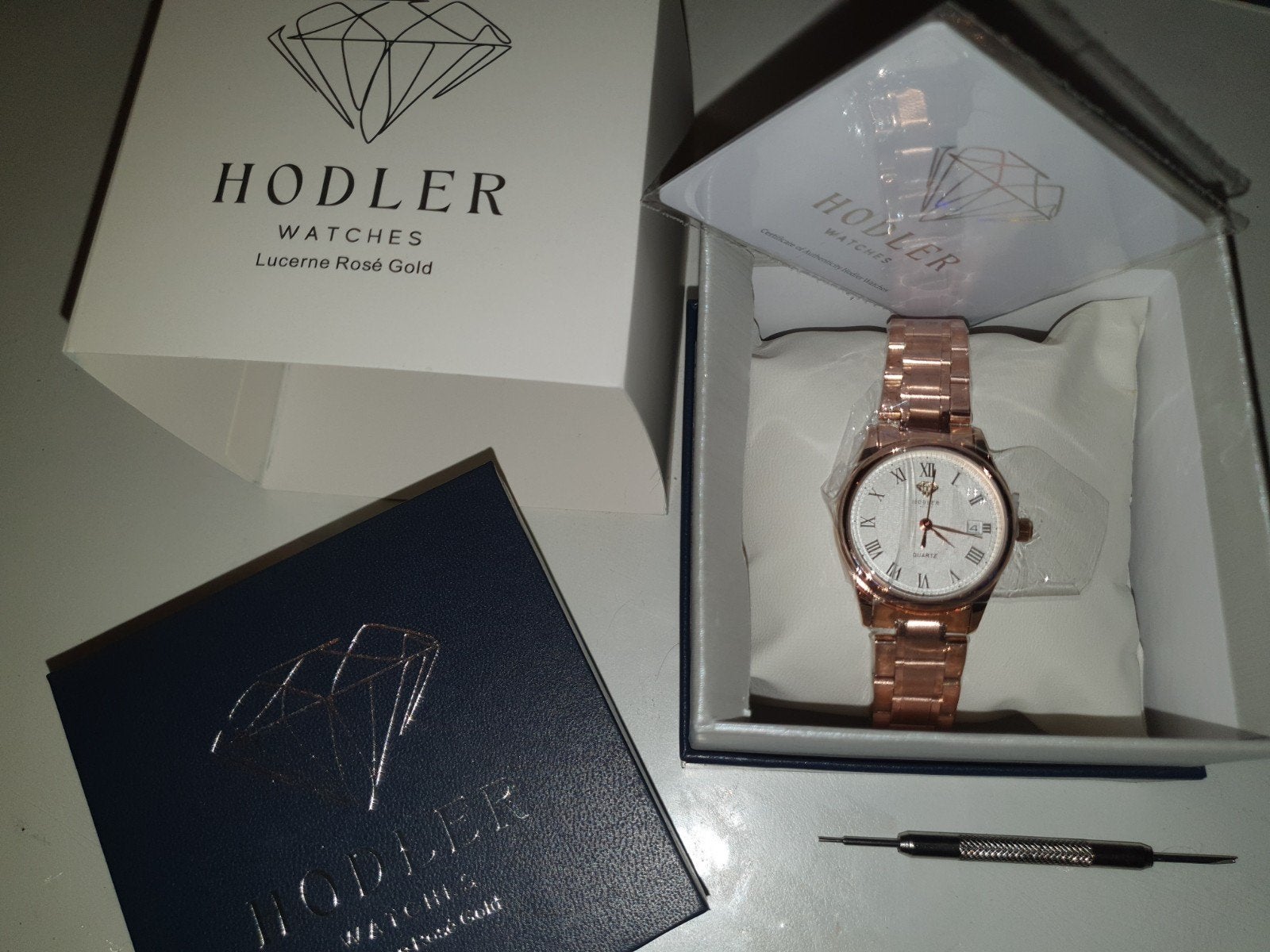Hodler Watches Lucerne Rosé Goud Polshorloge Nieuw, Ophalen of Verzenden, Nieuw, Staal, Overige merken
