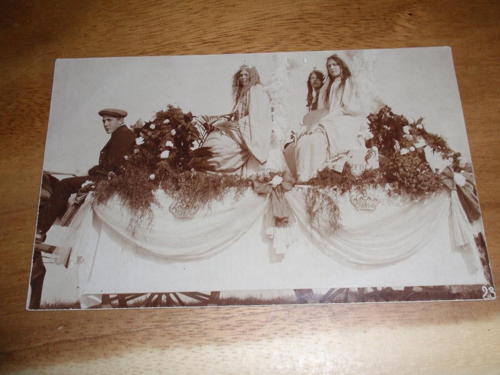 Fotokaart Streefkerk Feest Volk Praalwagen, Verzenden, Voor 1920, Ongelopen, Zuid-Holland