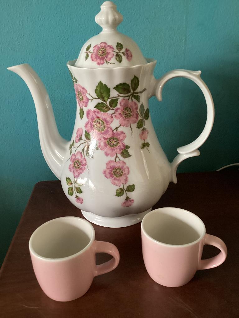 Theepot/ koffiekan met roosjes Nieuw! € 15,00., Ophalen, Overige typen, Nieuw, Overige stijlen