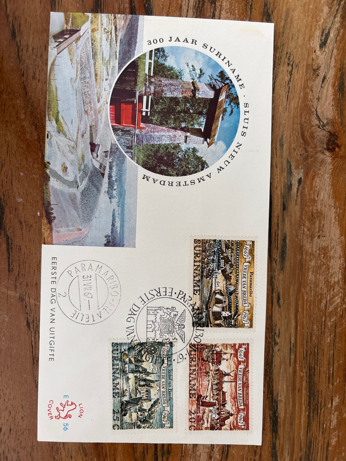 Eerste Dag Envelop Suriname 300 Jaar Sluis Nieuw Amsterdam, Ophalen of Verzenden, Onbeschreven, Rest van de wereld