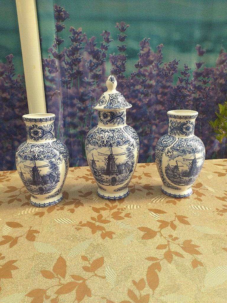 Antieke delfts blauw kaststel in heele goede staat, Antiek en Kunst, Ophalen