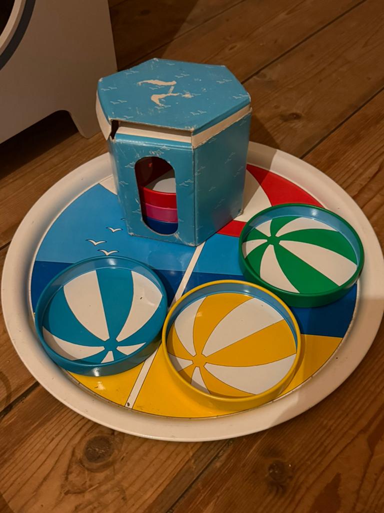 Retro dienblad en onderzetters, Ophalen, Huis en Inrichting