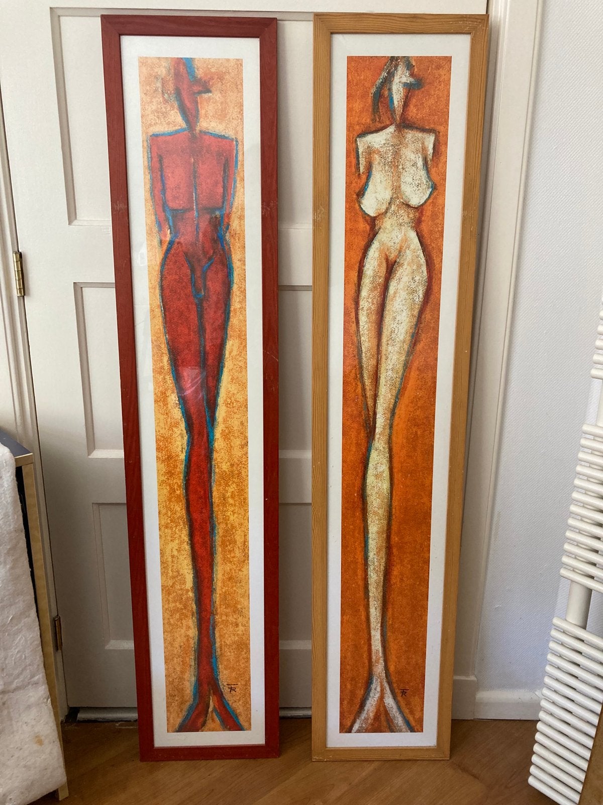 Set van 2 abstracte figuratieve kunstwerken, Antiek en Kunst, Kunst | Schilderijen | Klassiek, Ophalen, Abstract, Portret of Personen