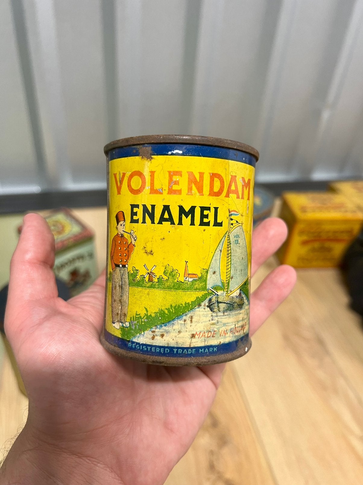 Volendam Enemal blik, Verzamelen, Blikken, Ophalen of Verzenden, Zo goed als nieuw, Overige