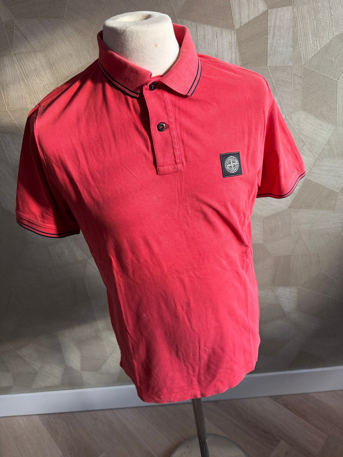 Stone Island Slim Fit Polo - Rood - Maat XXL, Ophalen of Verzenden, Gedragen, Overige maten, Rood