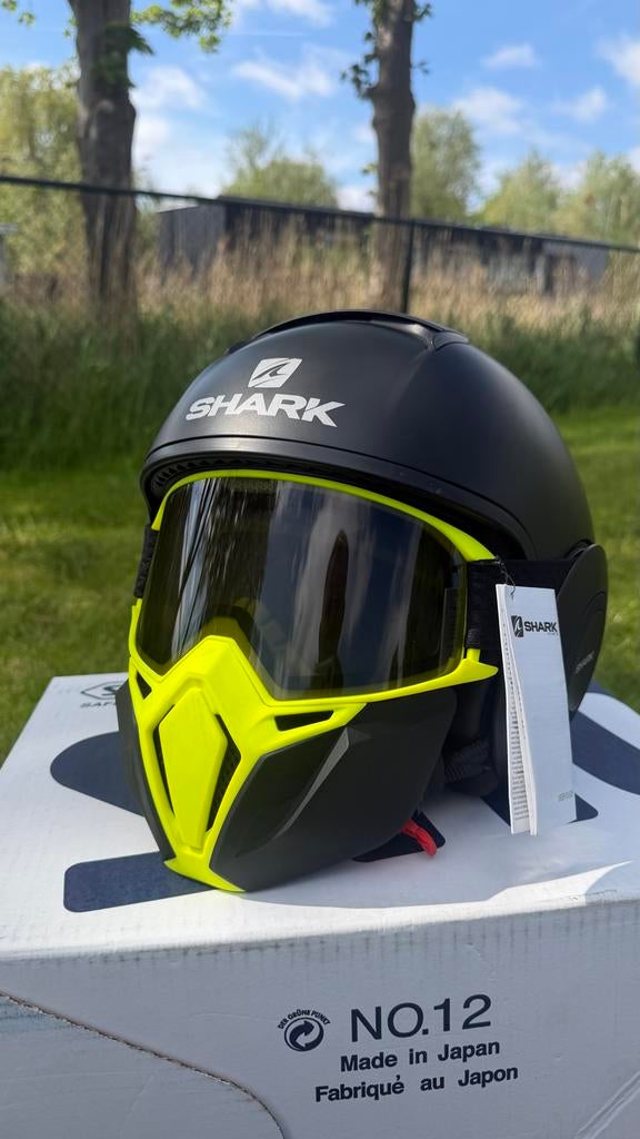 Helm Shark Street-Drak Tribute RM Mat Zwart/Geel XS, Motoren, Nieuw met kaartje, XS, Heren, Jethelm