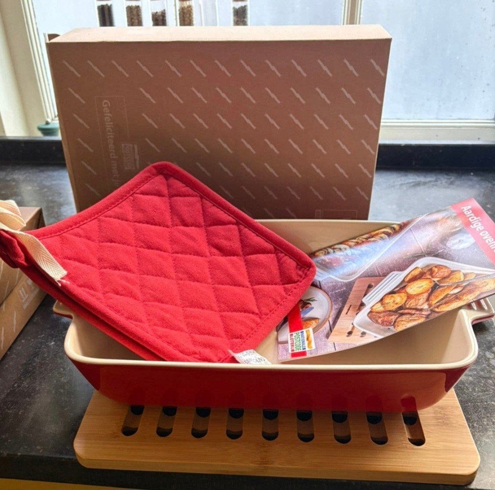 nieuw postcodeloterij ovenschaal 29x23cm  met toebehoren, Ophalen of Verzenden, Nieuw